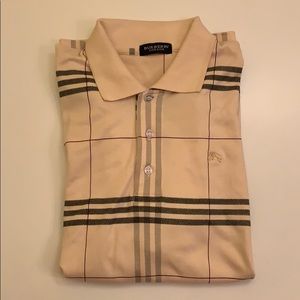 Designer men’s polo PLAID polo shirt pre owned L